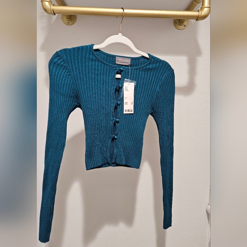 Urban Outfitters Deep Teal Button-Up Cardigan
